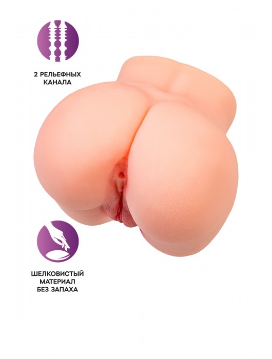 Реалистичный мастурбатор в форме попки с двумя любовными входами - No Name - в Казани купить с доставкой