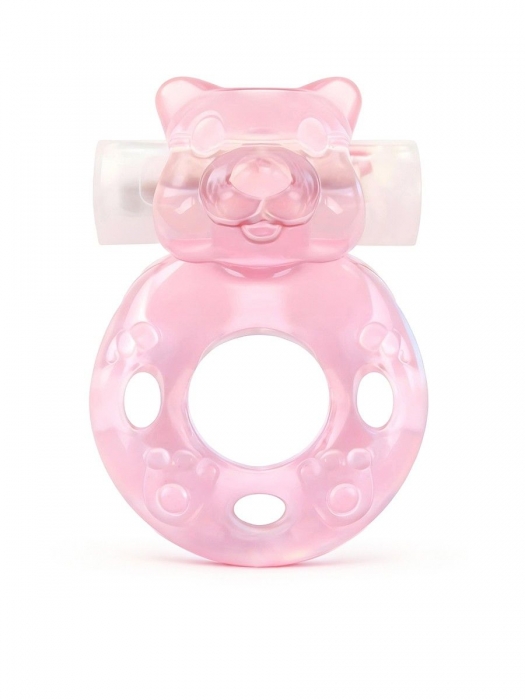 Розовое эрекционное виброкольцо в форме мишки - 1137 - в Казани купить с доставкой