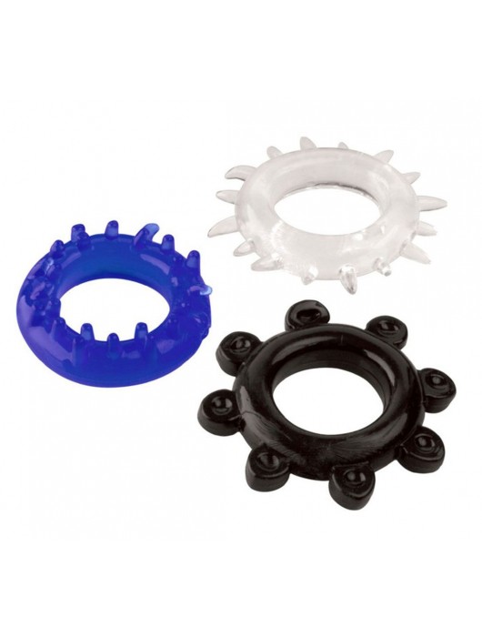 Набор из 3 эрекционных колец разного цвета и рельефа - Boys of Toys - в Казани купить с доставкой