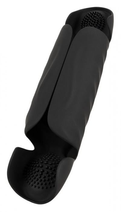 Черный вибромастурбатор с трехточечной стимуляцией Penis Trainer with 3 Point Stimulation - Orion - в Казани купить с доставкой