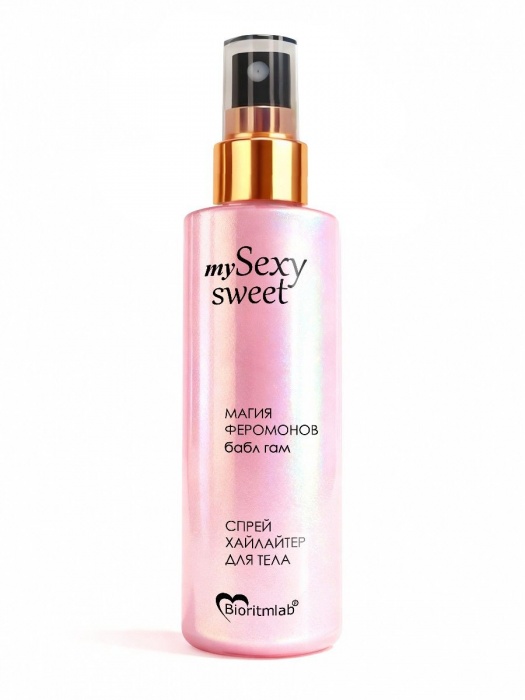 Спрей хайлайтер для тела Sexy Sweet с ароматом бабл-гам, шиммером и феромонами - 200 мл. -  - Магазин феромонов в Казани