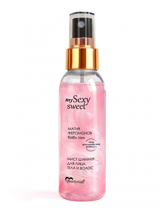 Мист для лица, тела и волос Sexy Sweet с ароматом бабл-гам, шиммером и феромонами - 95 мл. -  - Магазин феромонов в Казани