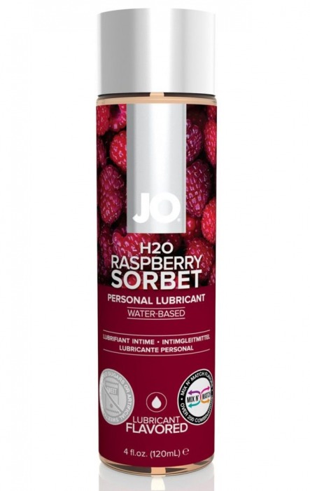 Лубрикант на водной основе с ароматом малины JO Flavored Raspberry Sorbet - 120 мл. - System JO - купить с доставкой в Казани