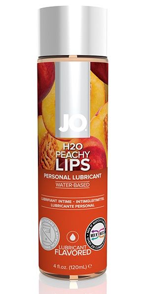 Лубрикант на водной основе с ароматом персика JO Flavored Peachy Lips - 120 мл. - System JO - купить с доставкой в Казани