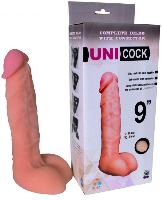 Фаллическая насадка Харнесс UNICOCK 9  - 24 см. - LOVETOY (А-Полимер) - купить с доставкой в Казани