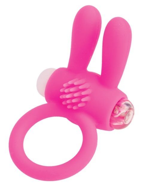 Розовое эрекционное виброкольцо A-toys с ушками - A-toys - в Казани купить с доставкой