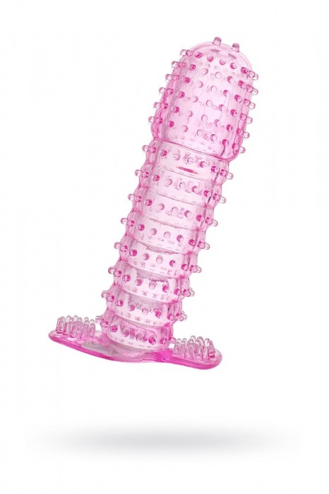 Гелевая розовая насадка с шипами - 12 см. - Toyfa Basic - в Казани купить с доставкой