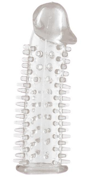 Прозрачная насадка на половой член с закрытой головкой и шипами - 12,5 см. - ToyFa - в Казани купить с доставкой