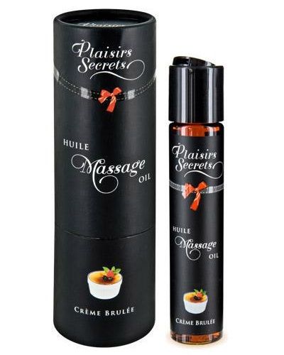 Массажное масло с ароматом крем брюле Huile de Massage Gourmande Creme Brulée - 59 мл. - Plaisir Secret - купить с доставкой в Казани