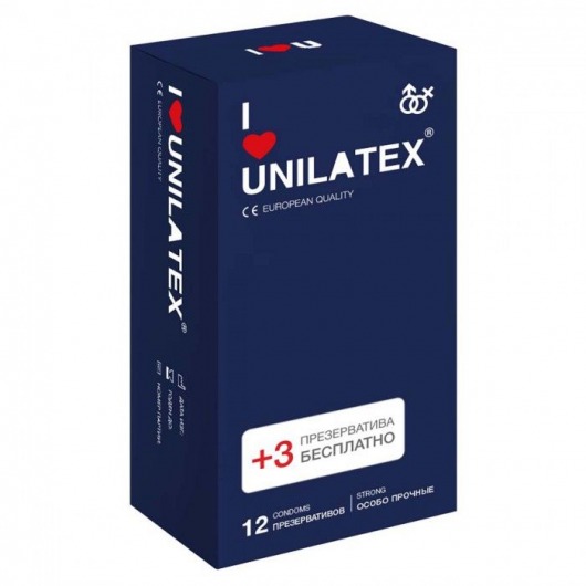 Ультрапрочные презервативы Unilatex Extra Strong - 12 шт. + 3 шт. в подарок - Unilatex - купить с доставкой в Казани