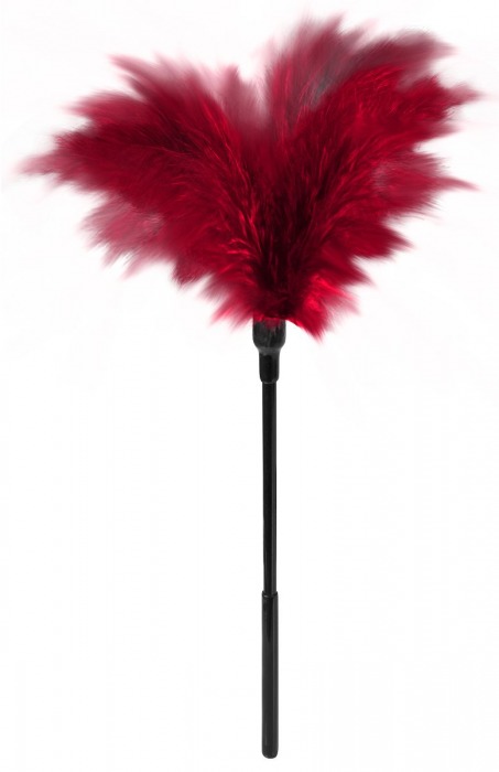 Пластиковая метелочка с красными пёрышками Small Feather Tickler - 32 см. - Blush Novelties - купить с доставкой в Казани