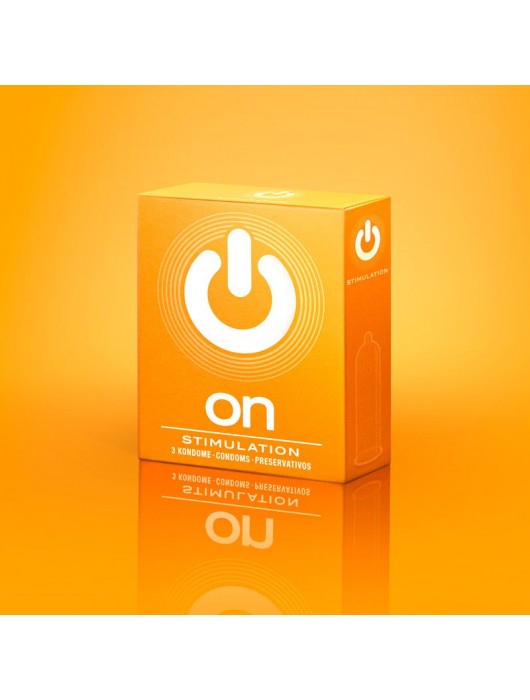 Презервативы ON) Stimulation с точками - 3 шт. - ON) - купить с доставкой в Казани