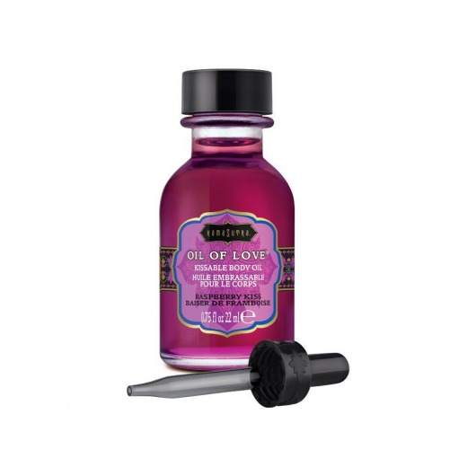 Масло для ласк с ароматом малины Oil of Love Raspberry Kiss - 22 мл. - Kama Sutra - купить с доставкой в Казани