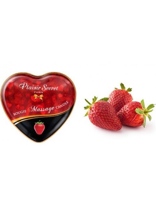 Массажная свеча с ароматом клубники Bougie Massage Candle - 35 мл. - Plaisir Secret - купить с доставкой в Казани