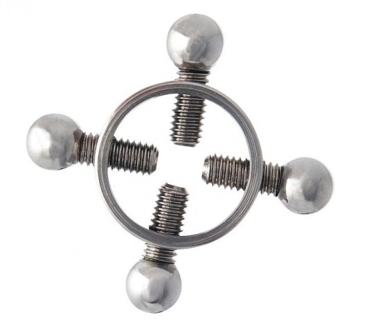 Серебристые зажимы для сосков на винтах - ToyFa - купить с доставкой в Казани