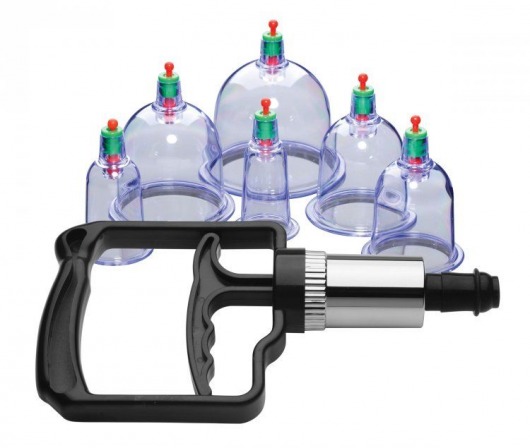 Набор помп для стимуляции Sukshen 6 Piece Cupping Set with Acu-Points - XR Brands