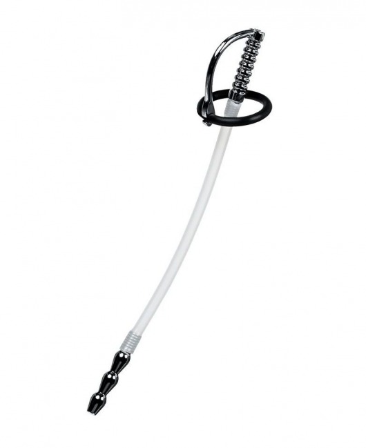 Силиконовый уретральный плаг со сменными фиксирующими кольцами Metal - ToyFa - купить с доставкой в Казани