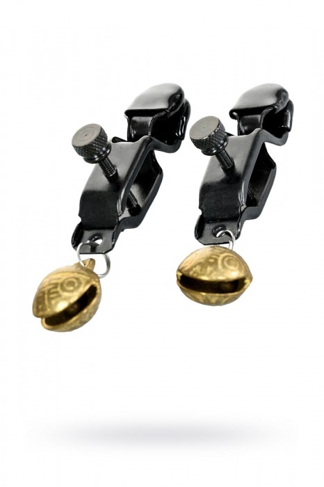 Черно-золотистые зажимы для сосков TOYFA Theatre - ToyFa - купить с доставкой в Казани