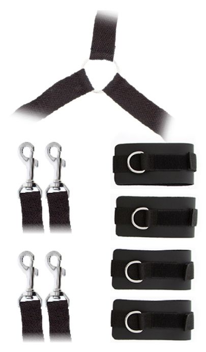 Комплект наручников и поножей LUXURIOUS BED RESTRAINT CUFF SET - Blush Novelties - купить с доставкой в Казани