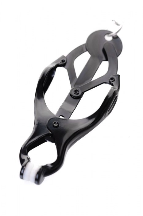 Черно-серебристые зажимы для сосков с кольцом для пениса TOYFA Metal - ToyFa - купить с доставкой в Казани