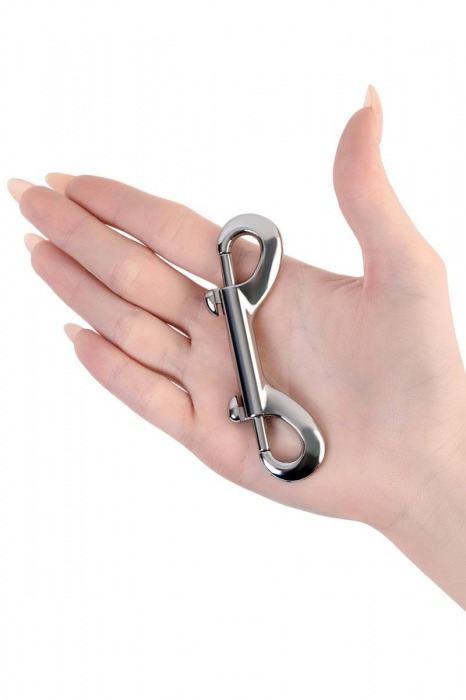 Серебристый двухсторонний карабин TOYFA Metal - ToyFa - купить с доставкой в Казани